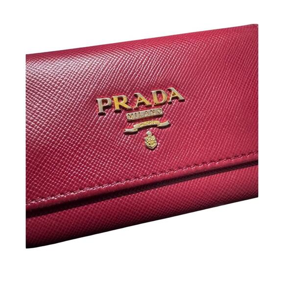 Auth Prada Red Saffiano Leather Key Holder Case 6 Ring - Picture 15 of 15